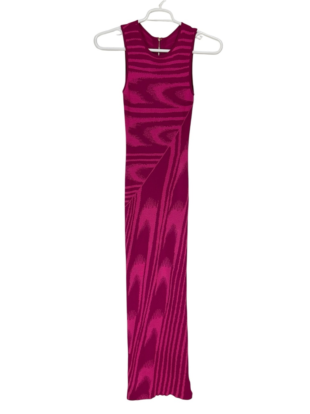 Sunfere Pink Abstract Geometric Knit Maxi Dress